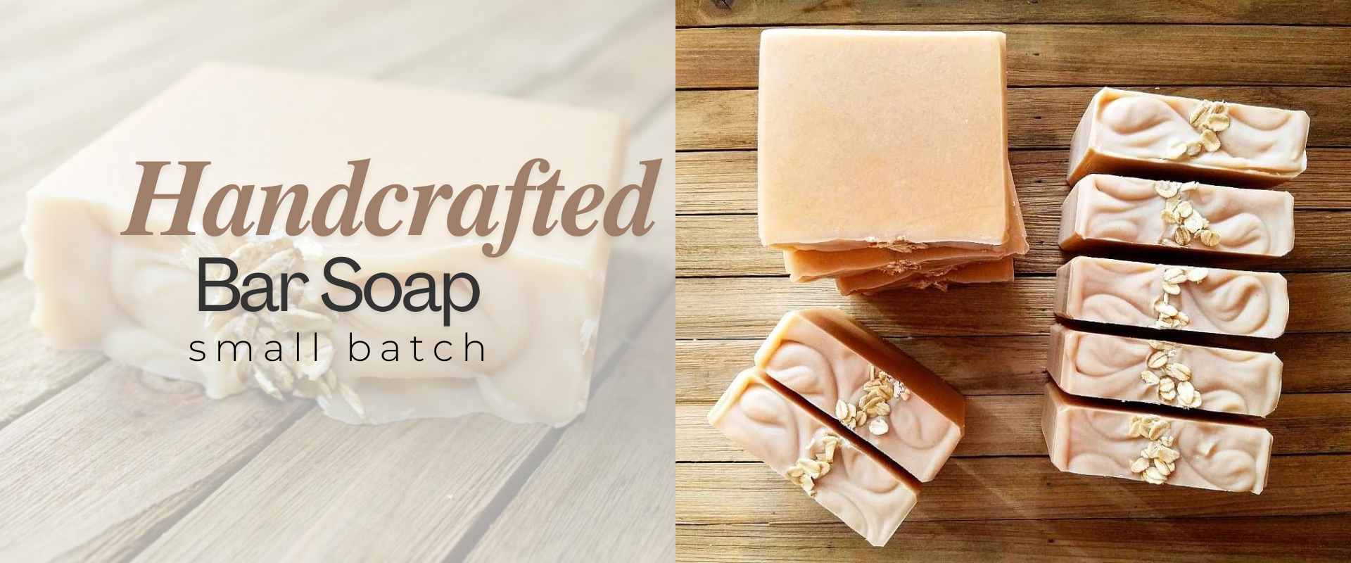 Handmade artisan soap in various scents, unscented, and colors.