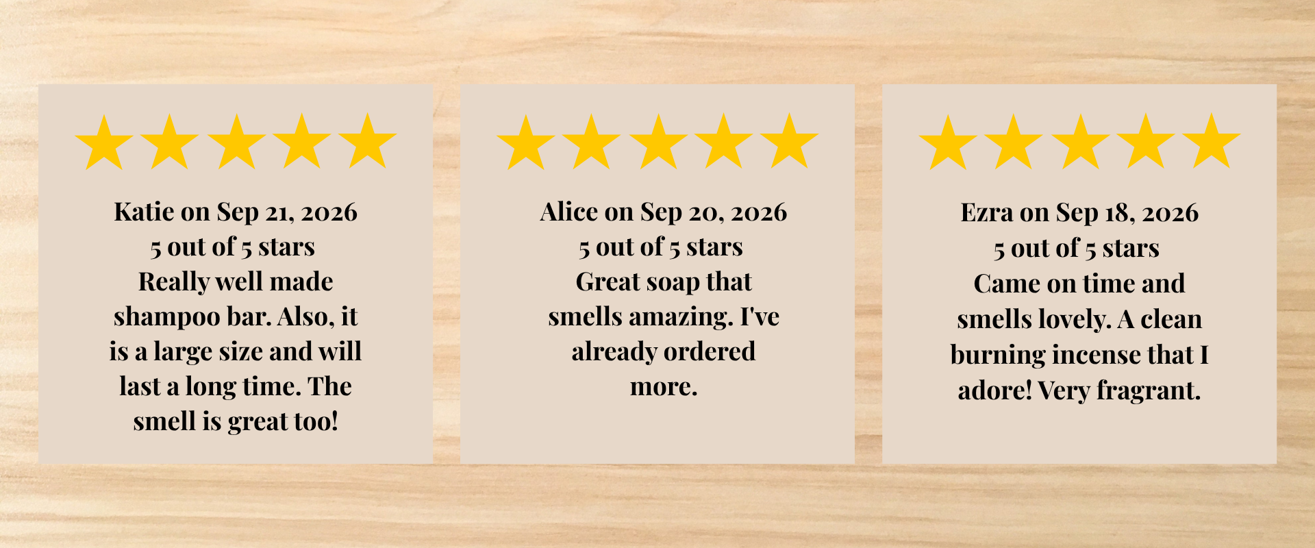 Five Star Reviews for Olive Blossom Soap Co.