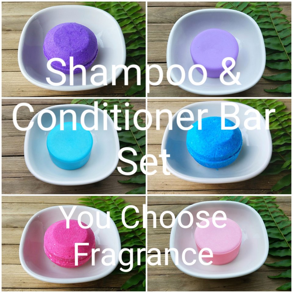 Zero Waste Shampoo and Conditioner Bar Set Olive Blossom Soap Co.
